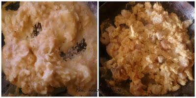 Revuelto de rape y gambas Revuelto de rape y gambas