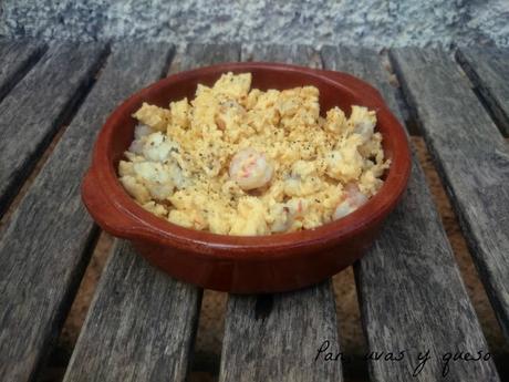 Revuelto de rape y gambas Revuelto de rape y gambas