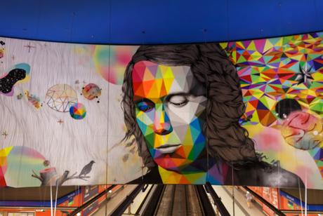 Arte Urbano. El impresionante mural geometrizado de Paco de Lucía en el metro de Madrid