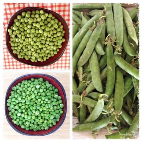 Guisantes con jamón y huevo poché Guisantes con jamón y huevo poché