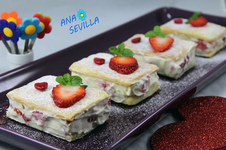 Pasteles de hojaldre, mascarpone y fresas, con Thermomix. Ana Sevilla