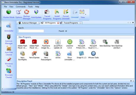 Revo Uninstaller Pro v3.1.8, Desinstala Cualquier Programa de Forma Facil y Rapido