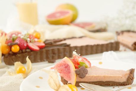 Tarta de pomelo y fresas, fusión de sabores Tarta de pomelo y fresas, fusión de sabores