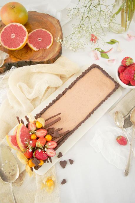 Tarta de pomelo y fresas, fusión de sabores Tarta de pomelo y fresas, fusión de sabores