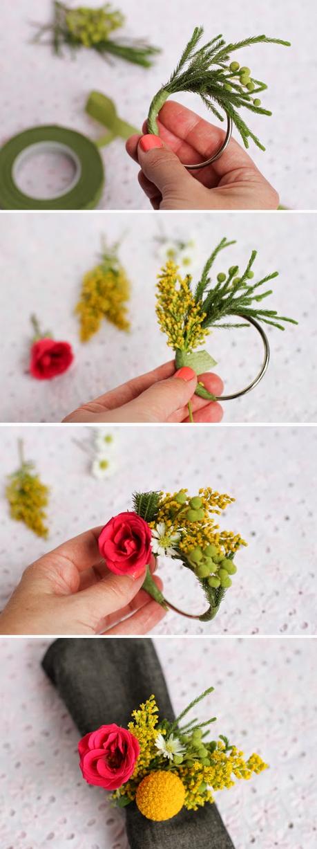 DIY. Crea unos Preciosos Servilleteros con Flores Naturales. DIY. Crea unos Preciosos Servilleteros con Flores Naturales.