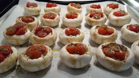 Champiñones rellenos al horno, receta saludable y sencilla