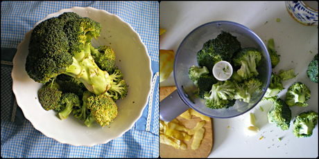 Espaguetis con pesto de brócoli y limón: Elaboración del pesto