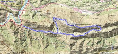 Mapa de la ruta al Jorovitaya y Pico Bacia desde Santianes