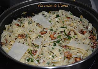 Fettuccine con nueces y limón Fettuccine con nueces y limón
