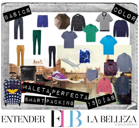Un ejemplo de maletas para ellos. Si pinchas en la foto irás a mi página de Polyvore. Cómo hacer la maleta perfecta para un viaje de 15 días.