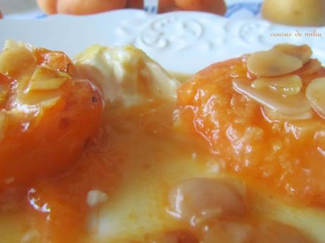 Albaricoques asados con miel y almendras Albaricoques asados con miel y almendras