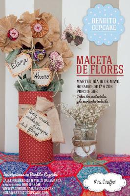 Taller maceta con flores