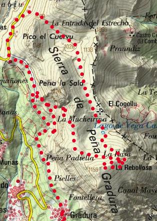 Peña Gradura desde Gradura por la Mucheirina