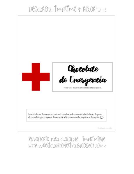 Chocolate de Emergencia , imprimible gratis