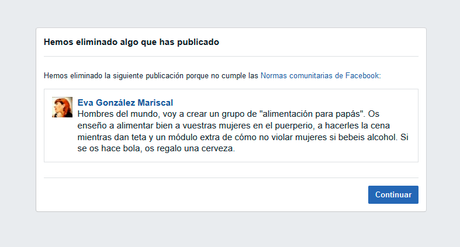 Veinticuatro horas de bloqueo en Facebook