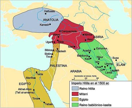 Mapa del reino Hitita