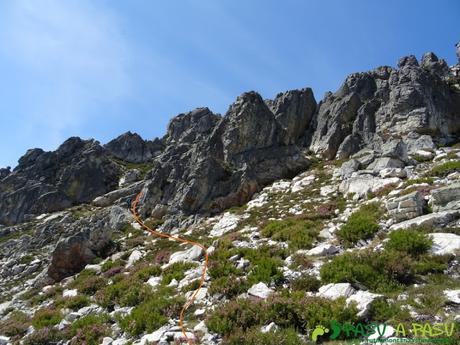 Zona empedrada bajo Peñas Negras, camino a la Forcada