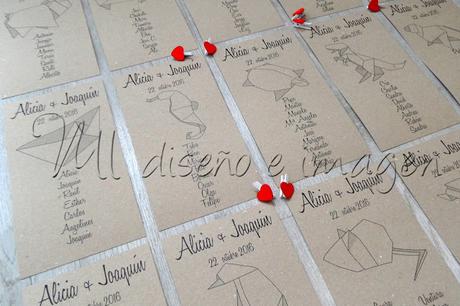 Boda en kraft con guiño a la papiroflexia Boda en kraft con guiño a la papiroflexia