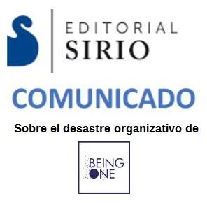 COMUNICADO DE Ed. SIRIO sobre BEING ONE FORUM