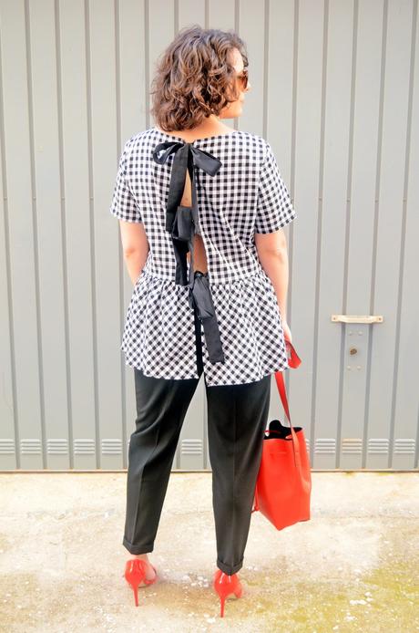 Blusa cuadros vichy con lazada trasera Blusa cuadros vichy con lazada trasera