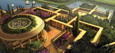 Una representación muy moderna de los jardines de Babilonia. Una representación muy moderna de los jardines de Babilonia.