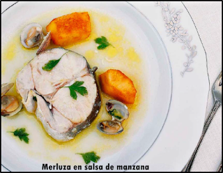 Merluza en salsa de manzana Merluza en salsa de manzana