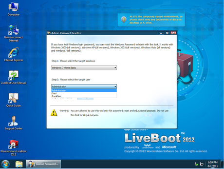 Wondershare LiveBoot 2012 v7.0.1 LiveCD, Sistema Operativo Live Para Reparar Tu Sistema Operativo
