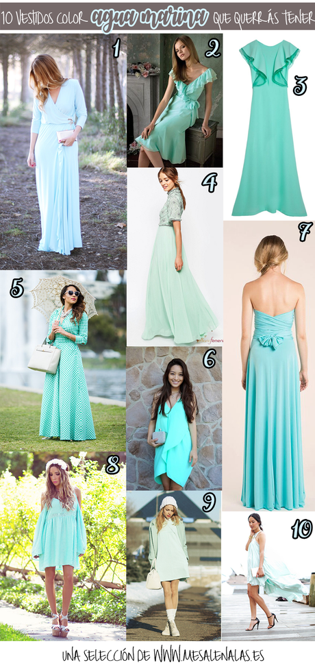 10 VESTIDOS AGUAMARINA