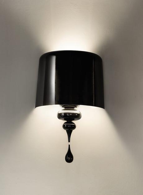 masiero lámpara de pared EVA Negro A Mano, Made in Italy, formschöner adornos de resina, pantalla de lámpara