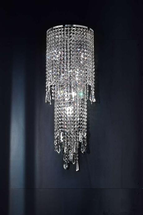 masiero lámpara de pared Deco cromo a mano, Made in Italy, Gesc hliffenes Italiano de cristal