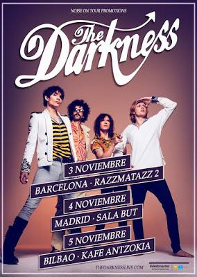The Darkness en noviembre en salas de Barcelona, Madrid y Bilbao