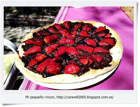 Pizza de nuttela y fresas