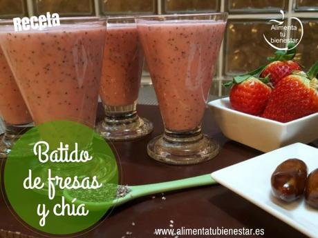 Batido de fresas y chía, sin azúcar ni edulcorantes