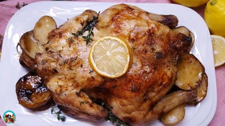 Pollo asado con tomates Pollo asado con tomates