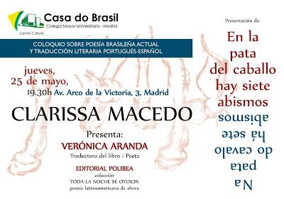 Presentación-coloquio sobre poesía brasileña actual con Clarissa Macedo