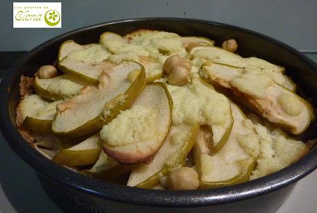 Tarta de manzana, cebolla y queso de cabra