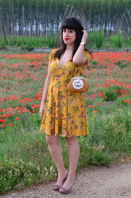 Floral yellow dress