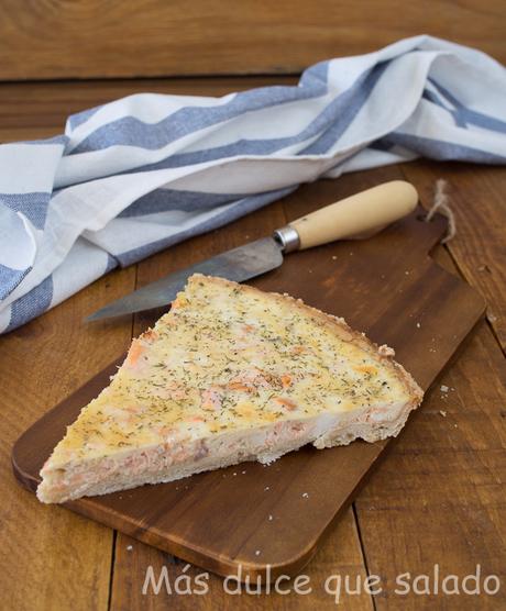 Pastel de salmón y queso de cabra