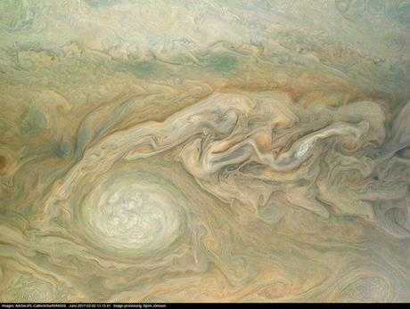 Las nuevas fotos de Jupiter parecen cuadros expresionistas abstractos Juno Pj4 106 F19 Enhanced 0518