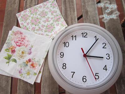 Como decorar un reloj de ikea con decoupage