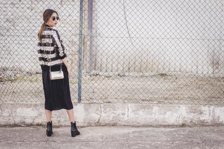 PLEATED MIDI SKIRT + THE PERFECT TRENDY BOMBER JACKET PLEATED MIDI SKIRT + THE PERFECT TRENDY BOMBER JACKET