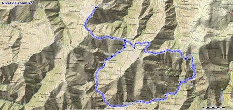 Mapa de la Ruta al Pico Cervero desde Vega de Hórreo