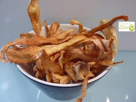 Chips de chirivía con tomillo, sal y mostaza
