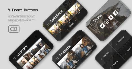 Print, un nuevo concepto de cámara híbrida digital e instantánea con un diseño moderno y atractivo Print Botones