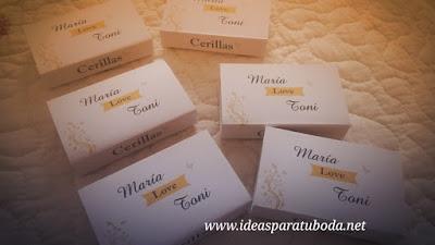 Cajas para Tabaco y Cerillas Boda