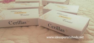 Cajas para Tabaco y Cerillas Boda