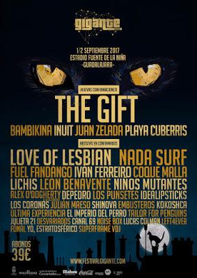 Festival Gigante 2017 cierra cartel con The Gift, Juan Zelada, Playa Cuberris, Inuit y Bambikina Festival Gigante 2017 cierra cartel con The Gift, Juan Zelada, Playa Cuberris, Inuit y Bambikina