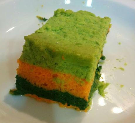 Pastel tricolor de verduras Pastel tricolor de verduras