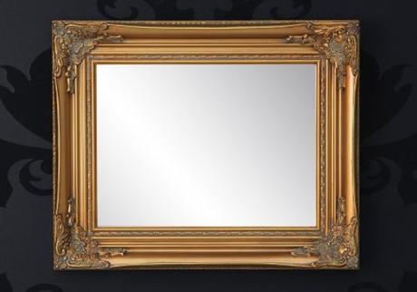 Espejos actuales Handmade Baroque wall mirror antique gold, height 55 cm, width 45 cm, depth 4 cm