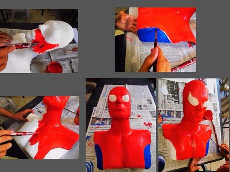 Trabajos con vendas de yeso ( Personaje HOMBRE ARAÑA )